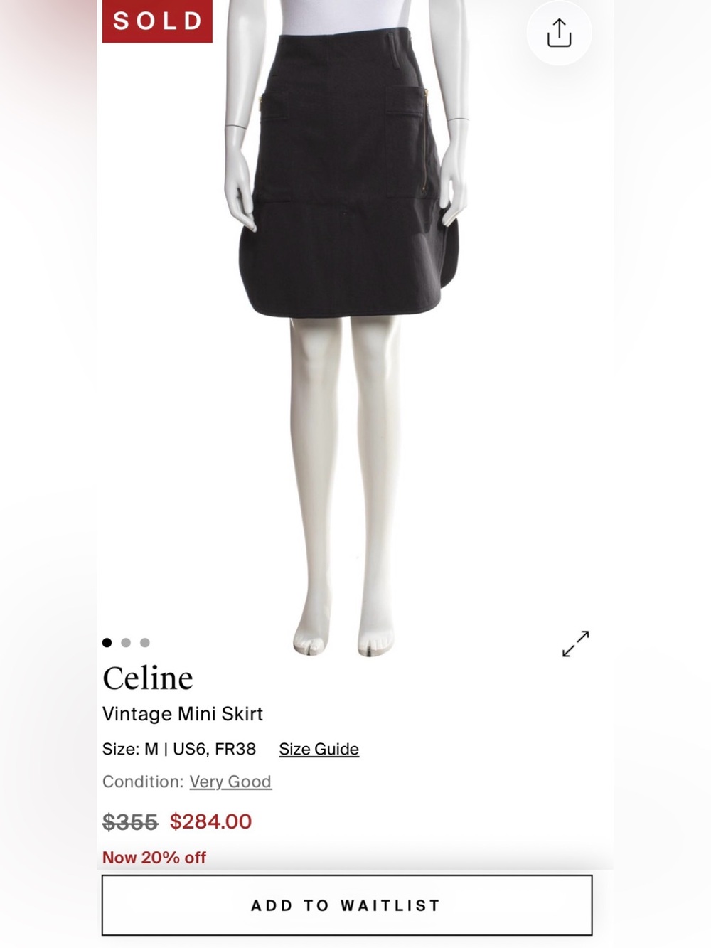 Celine Charcoal Asymmetrical Skirt with Gold Zippers